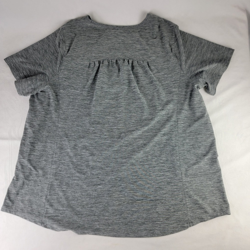 Duluth Trading Co Gray Space Dye V-Neck Pleated Back Active Top Womens 2X Gym - Picture 7 of 7